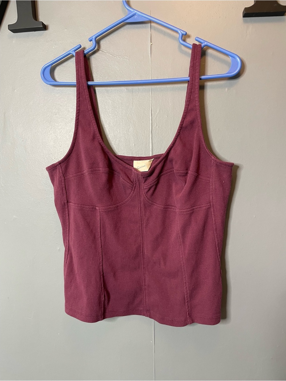 Universal Thread Ribbed Cami Tank Top‎ Burgundy Purple XXL corset style